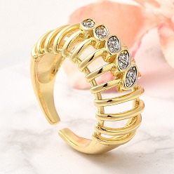 Real Gold Plated & Real Platinum Plated Латунные кольца из манжеты с прозрачным цирконием, овальные кольца для женщин, без кадмия, без никеля и без свинца, настоящее золото и платина, 12 мм