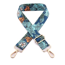 Темно-Голубой Нейлоновая холщовая сумка с цветочным узором, лямки для сумки, для замены сумочки или сумки через плечо, глубокое синее небо, 75~145x3.8 см