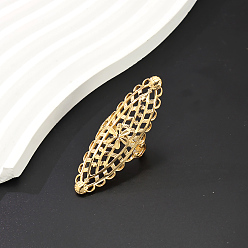 Цветок Модные ажурные латунные манжеты для женщин, реальный 18 k позолоченный, цветок, 58x19 мм