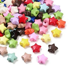 (52) Непрозрачная лаванда Непрозрачные акриловые бусины, звезда, разноцветные, 10.5x11.5x6 мм, отверстие : 1.8 мм