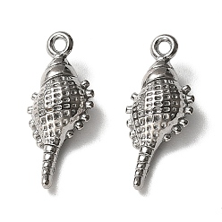 Нержавеющая Сталь Цвет 304 подвески из нержавеющей стали, очарование раковины, анти-тускнение, цвет нержавеющей стали, 20.5x8.5x5 мм, отверстие : 1.5 мм