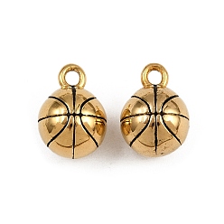Basketball 304 прелести нержавеющей стали, ионное покрытие (ip), реальный 18 k позолоченный, баскетбол, 13.5x9.5 мм, отверстие : 1.8 мм