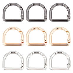 (52) Непрозрачная лаванда 12шт 3 цвета сплава пружинные затворные кольца, кольцо, разноцветные, 6 датчик, 29.5x27.5x4 мм, 4 шт / цвет