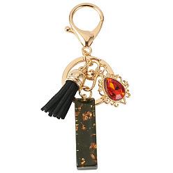 Letter I Resin Keychains, with Lobster Claw Clasps, Light Gold, Letter I, 99mm, Letter: 43x11x7.5mm