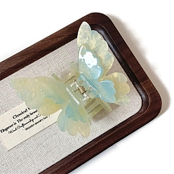 Бледно-Зеленый Заколки-когти из ацетата целлюлозы в форме бабочки, аксессуары для волос для женщин и девочек, бледно-зеленый, 65x30x20 мм