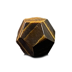 Тигровый глаз Натуральные многоугольные фигурки тигрового глаза, статуи для украшения домашнего стола, 17x17 мм