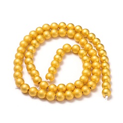 с Золотистым Покрытием Гальванизировать немагнитных синтетический гематит бисер пряди, круглые, матовые, с золотым покрытием, 6~6.5 мм, отверстие : 1 мм, около 65 шт / нитка, 15.5 дюйм (39.5 см)