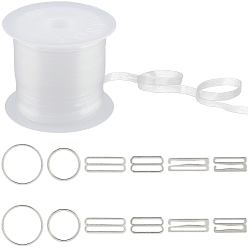 Платина 36 шт. 6 количество стилей 9 бюстгальтеры-топы из сплава в форме чашки, крючок для ремня бюстгальтера, застежка для нижнего белья, с 1 рулоном ТПУ пластика прозрачный эластичный ремешок, платина, 4x0.12 мм