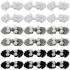 (52) Непрозрачная лаванда 30 шт. 3 цвета, ручная работа, китайские лягушки, узлы, пуговицы, наборы, с имитацией жемчужина бисера, пуговицы из полиэстера, разноцветные, 25x60x9.5 мм, 10 шт / цвет