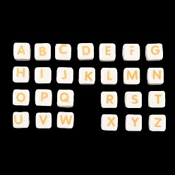 Cube Ручной печатный шарики фарфора, Письмо ~ Z, кубические, 8x8x8 мм, отверстие : 2.5 мм