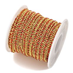 Красный Латунь чашка цепи, без кадмия и без свинца, со стеклом, золотые, пайки, с катушкой, красные, 3x5x2 мм