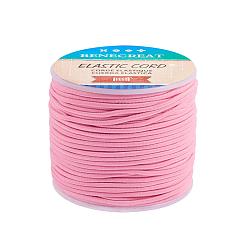 Pink Эластичный шнур, полиэстер снаружи и латексная сердцевина, розовые, 2 мм, около 54.68 ярдов (50 м) / рулон, 1 рулон / коробка