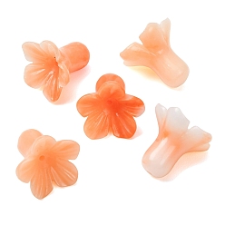 Chocolate Dyed Synthetic Coral Carved Beads, Two Tone Flower, Chocolate, 17x18.5mm, Hole: 1.5mm