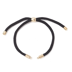 Черный Изготовление браслетов из круглого нейлонового витого шнура, с 304 концами корда из нержавеющей стали, золотые, чёрные, 9.06 дюйм (23 см)
