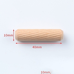 Античный Белый Деревянные рифленые штифты Schima, старинный белый, 40x10 мм