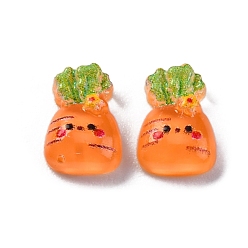 Carrot Мультяшные прозрачные кабошоны из смолы, имитация овощей, морковь, 7.5x5x2.5 мм