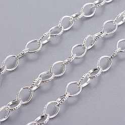 Серебро Железо кабельные сети, , несварные, с катушкой, Плоско-овальные, серебряный цвет гальваническим, 8x6x1 мм, около 164.04 футов (50 м) / рулон