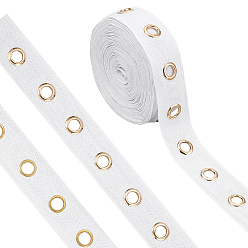 Белый Хлопковые ленты с рисунком «елочка» с люверсами, для аксессуаров для одежды, белые, 1-1/2 дюйм (37 мм), 8 ярдов