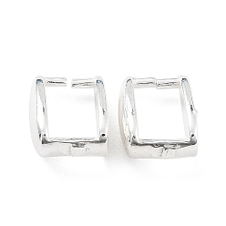 Серебро 925 зажим для зажима льда из стерлингового серебра, прямоугольные, серебряные, 8x6x3 мм, внутренний диаметр: 4x6 мм, штифты : 0.8 мм