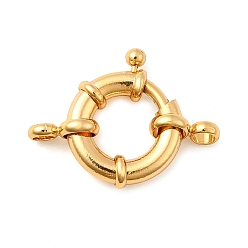 Настоящее золото 18K Латунная застежка пружинного кольца, без никеля , реальный 18 k позолоченный, 20.5x17x5 мм