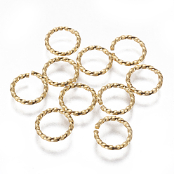 Золотой 304 Витые открытые соединительные кольца из нержавеющей стали, круглые, золотые, 10x1.5 мм, внутренний диаметр: 7.5 мм