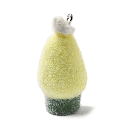 Дерево Подвески из непрозрачной смолы, с платиновыми тоновыми железными петлями, дерево, 39x19 мм, отверстие : 2 мм