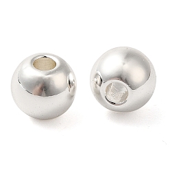 Посеребрённый Латунные бусины, без кадмия, без никеля и без свинца, круглые, 925 серебро покрытием, 5 мм, отверстие : 1.6 мм