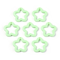 Светло-зеленый Непрозрачные акриловые подвески, звезда, светло-зеленый, 28.5x29.5x4 мм, отверстие : 1.8 мм, Около 349 шт / 500 г