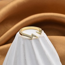 Настоящее золото 18K Кольца-манжеты для пальцев с покрытием из латуни с микропаве из прозрачного кубического циркония для женщин, долговечный, молния, реальный 18 k позолоченный, внутренний диаметр: 17.5 мм