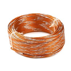 Naranja Oscura Cable de aluminio de dos tonos, alambre artesanal de metal flexible, rondo, naranja oscuro, 2 mm, aproximadamente 98.43 pies (30 m) / rollo