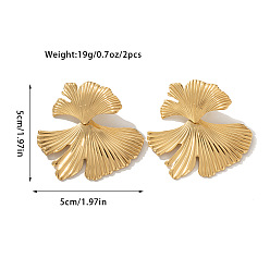 Лист 304 Серьги из нержавеющей стали, золотые, лист, 50x50 мм