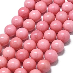 Фламинго Натуральный Malaysia нефритовые бусы пряди, окрашенная и подогревом, круглые, фламинго, 14 мм, отверстие : 1.5 мм, около 27 шт / нитка, 14.96 дюйм (38 см)