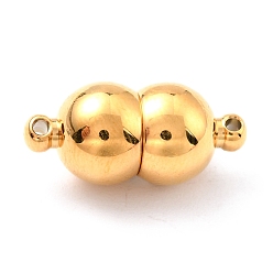 Настоящее золото 18K Ионное покрытие (ip) 304 магнитные застежки из нержавеющей стали с петлями, реальный 18 k позолоченный, 18x8 мм, отверстие : 1.2 мм