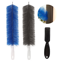 (52) Непрозрачная лаванда 2 шт. 2 цветные пластиковые и нейлоновые кисти, инструмент для очистки, 1щетка для чистки лезвий парикмахерской из поликарбоната, разноцветные, 400x80 мм, отверстие : 19x5.5 мм