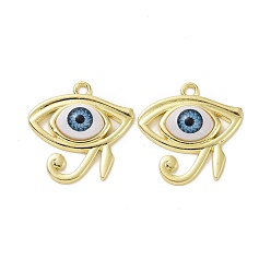 Light Gold Rack Plating Alloy Acrylic Pandants, Eye of Horus, Light Gold, 30x29x7mm, Hole: 2.7mm