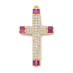 Камелия Стойка металлическая латунная микропрофилированная кубическая циркония подвески, долговечный, без свинца и без кадмия, реальный 18 k позолоченный, крестик, камелия, 37x20.5x3 мм, отверстие : 1 мм