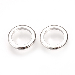 Real Platinum Plated Brass Linking Rings, Donut, Nickel Free, Real Platinum Plated, 10x1mm