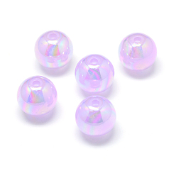 Лиловый Ab цвет имитация желе акриловые бисер, круглые, сирень, 14 мм, Отверстие : 2 мм , около 320 шт / 500 г