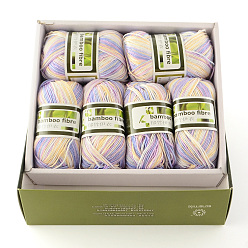 Разноцветный Мягкие детские нити, с бамбукового волокна и шелка, красочный, 1 мм, о 50 г / рулон, 6 рулонов / коробке