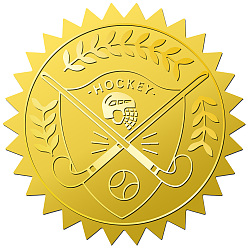 Sports 12 листы клейкие восковые наклейки для животных, водонепроницаемые круглые точечные наклейки для запечатывания конвертов и карточек, золотые, спортивный, 165x211 мм, наклейки: диаметр 50 мм