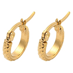 Золотой Вакуумное покрытие pvd 202 серьги-кольца из нержавеющей стали, с 304 штифтов из нержавеющей стали, кольцо, золотые, 13x3 мм