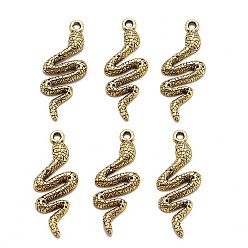 Античное Золото Сплавочные подвески тибетского стиля, змея, без кадмия, без никеля и без свинца, античное золото , 39x15x2.5 мм, Отверстие : 2 мм , около 475 шт / 1000 г
