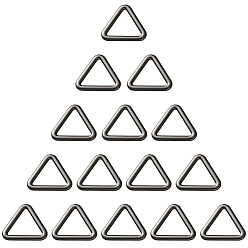 Черный Цвет Металла 20 шт. треугольные соединительные кольца из сплава, 3 образные пряжки, металлический черный , 30x33x3 мм, внутренний диаметр: 21.5x24.5 мм