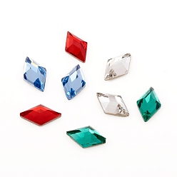 (52) Непрозрачная лаванда Стеклянные стразы кабошоны, плоская задняя и задняя, граненые, ромб, разноцветные, 6.5x3.5x2 мм