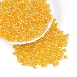 (123L) Белый крем непрозрачный блеск Прозрачное стекло Бисер, остекление стиль, круглые, огнеупорный кирпич, 4~4.5 мм, отверстие : 1 мм, Около 4090 шт / фунт