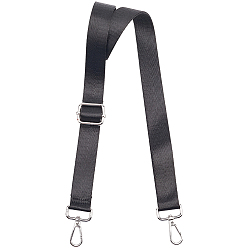 Черный Нейлоновые лямки для сумок, с поворотными застежками сплава, платина, чёрные, 775~1400x25x1 мм