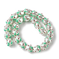 Красный Запекаемые стеклянные бусины, окрашенные в массе, клубника, с эмалью, красные, 13x12 мм, отверстие : 1.6 мм