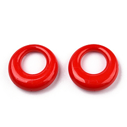 Red Opaque Acrylic Pendants, Ring, Red, 25x7.5mm, Hole: 12.5mm, about 260pcs/500g