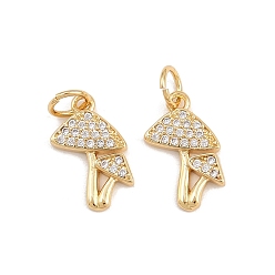 Прозрачный Латунные микро проложить кубического циркония прелести, гриб, стойки покрытие, без кадмия и без свинца, долговечный, реальный 18 k позолоченный, с целью перехода в кольце, прозрачные, 13x9.5x2 мм, отверстие : 3 мм