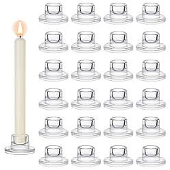 Прозрачный 24шт. прозрачные стеклянные подсвечники, для столба или конической свечи, украшение дома, т-образный, прозрачные, 55x32 мм